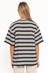 Zestora Tee Black Ivory Stripe