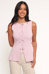 Milani Bow Knitted Top Light Pink