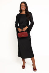 Kalyssa Long Sleeve Maxi Dress Black