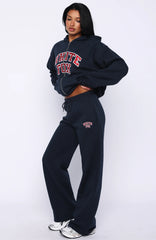 Starting Fresh Wide Leg Sweatpants Navy
