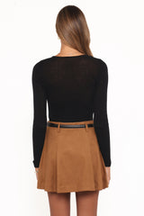Charles Faux Suede Mini Skirt Camel