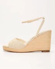Rosalinda Wedge Straw Sandals