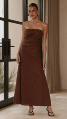 Bolivia Strapless Maxi Dress Chocolate
