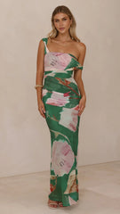 Lena Maxi Dress Green Floral