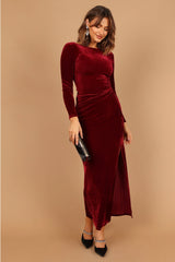 Sarine Long Sleeve Maxi Dress Wine