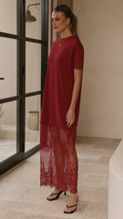Adora T Shirt Maxi Dress Wine