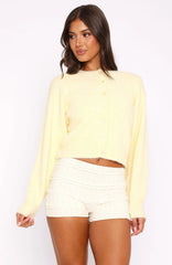 Warm Whispers Knit Cardigan Lemon