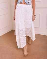 Solrae Lace High Low Maxi Skirt