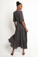 Kelda Dress Black Rosebud Floral