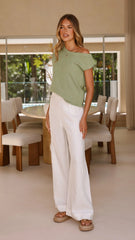 Robin Off Shoulder Top Olive