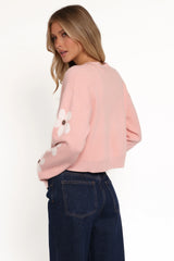 Lantana Flower Sleeve Cardigan Pink