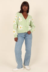 Daisy Cardigan Green