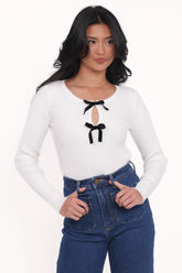 Elba Knit Top White