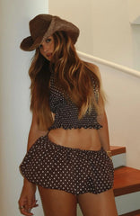 Runaway Heart Mini Skort Chocolate Polka Dot