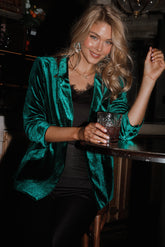 Vera Velvet Blazer Green