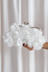 Mon Amour Floral Clutch White