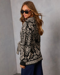 Stelora Abstract Wrap Tie Cardigan