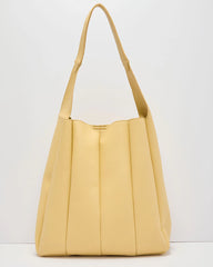 Savangie Pleated Leather Tote Bag