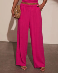 Onyx Linen Wide Leg Pants