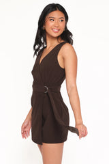 Vesper Corduroy Romper Chocolate