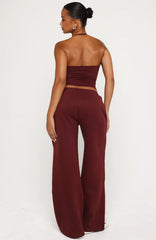 Test Drive Wide Leg Sweatpants Dark Cherry
