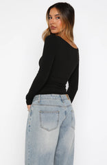 You Just Get Better Long Sleeve Top Black