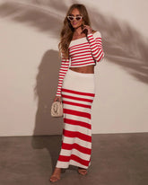 Montez Striped Off The Shoulder Top