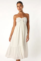 Dayton Strapless Midi Dress White