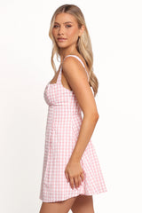 Althea Mini Dress Pink Gingham