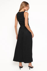 Shirley Maxi Dress Black Polka Dot