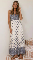 Sable Maxi Dress Blue White