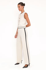 Jules Knitted Pant Set White