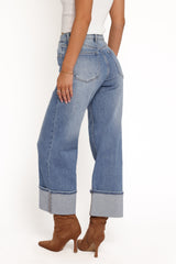 Just Black Cuffed Wide Leg Jean Medium