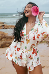 Jillia Long Sleeve Romper Alfresco