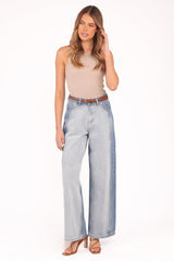 Yuri Wide Leg Jeans Two Tone Blue