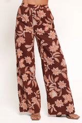 Samira Wide Leg Pant Orange Floral