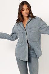 Cassie Oversized Denim Shacket Blue