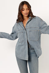 Cassie Oversized Denim Shacket Blue