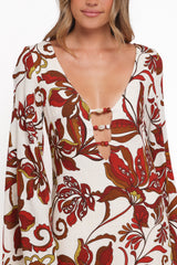 Inala Maxi Dress Brown Floral