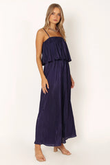 Jillian Plisse Jumpsuit Navy