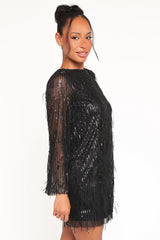 Serena Sequin Mini Dress Black