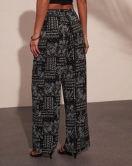 Elenne Bandana Paisley Print Wide Leg Pants