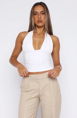 Girls Weekend Halter Top White