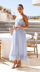 Halo Maxi Dress Blue White