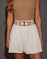 Staci Straw Stretch Belt