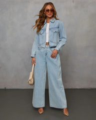 Streamline Curved Hem Denim Jacket