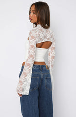 Devoted Love Long Sleeve Top White