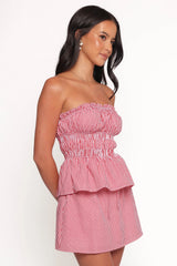 Luna Skirt Set Red Gingham