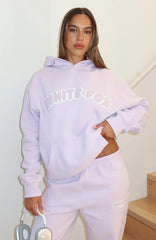 Vol 1 Front Graphic Oversized Hoodie Lilac