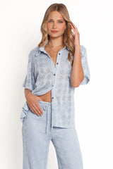 Cora Knit Shirt Blue